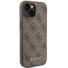 Etui Guess 4G Metal Gold Logo na iPhone 15 - brązowe