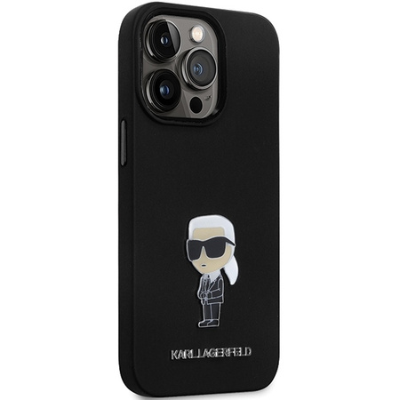 Karl Lagerfeld nakładka do iPhone 14 Pro Max 6,7" KLHCP14XSMHKNPK czarna HC Silicone Ikonik Metal Pin