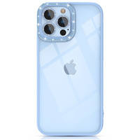 Kingxbar Sparkle Series Hülle iPhone 13 Pro mit blauer Kristallrückseite