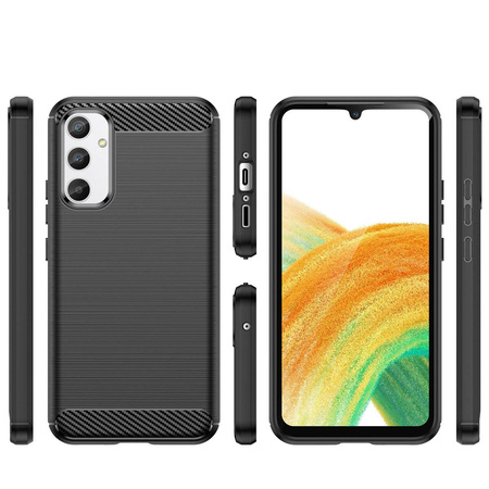 Carbon Case etui do Realme 10 Pro elastyczny silikonowy karbonowy pokrowiec czarne