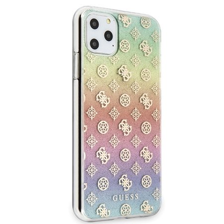 Guess 4G Peony Electroplated Pattern - Etui iPhone 11 Pro Max (tęczowy)