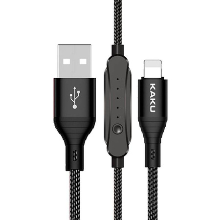 Kabel USB iPhone Lightning 2A 1m z wyłącznikiem czasowym KAKU Timing Data Cable (KSC-282) czarny