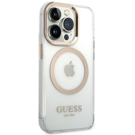 Guess GUHMP14XHTRMD iPhone 14 Pro Max 6.7 &quot;gold / gold hard case Metal Outline Magsafe