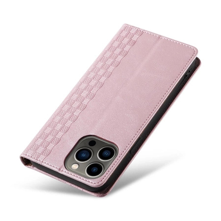 Magnet Strap Case iPhone 14 Hülle Flip Wallet Mini Lanyard Ständer Pink