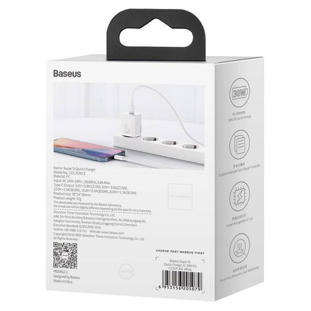 Baseus Super Si 1C szybka ładowarka USB Typ C 30W Power Delivery Quick Charge biały (CCSUP-J02)