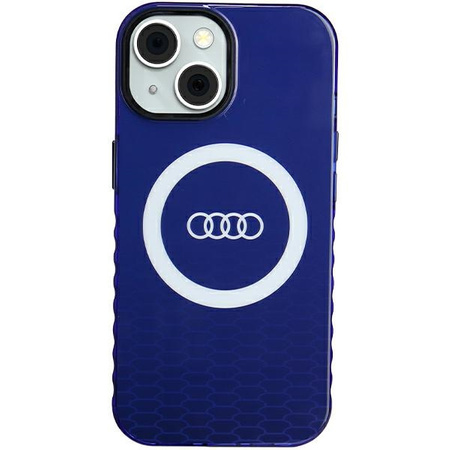 Audi IML Big Logo MagSafe Case iPhone 15 / 14 / 13 6.1" niebieski/navy blue hardcase AU-IMLMIP15-Q5/D2-BE