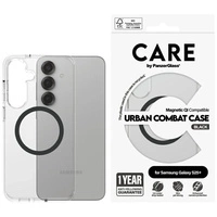 Etui CARE by PanzerGlass Flagship Urban Combat Black QI do Samsung Galaxy S25+ - przezroczysty