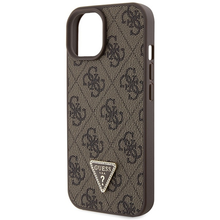 Original Case APPLE IPHONE 15 Guess Hardcase Crossbody 4G Metal Logo (GUHCP15SP4TDSCPW) brown