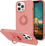 Etui IPHONE 13 PRO MAX Silikonowe Ring Pierścień Magnetyczny Silicone Ring różowe