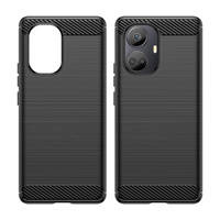 Carbon Case etui do Realme 10 Pro+ elastyczny silikonowy karbonowy pokrowiec czarne