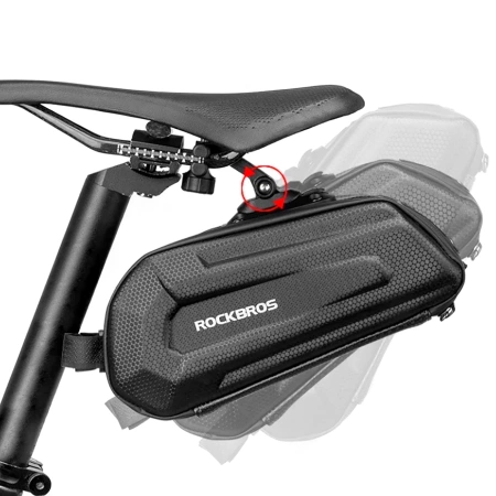 Rockbros B69 bicycle saddle bag 1.8l with easy release system - black