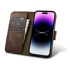 iCarer Oil Wax Wallet Case 2in1 iPhone 14 Pro Max Flip Leather Cover Anti-RFID Braun (WMI14220724-BN)