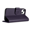 iCarer Wallet Case 2in1 case iPhone 14 Leather Flip Cover Anti-RFID dark purple (WMI14220725-DP)