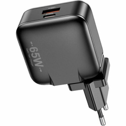 AWEI ład. siec. PD55-EU 65W USB + USB-C czarna/black GaN