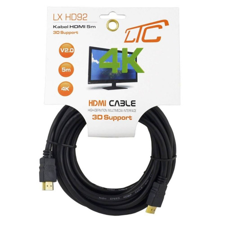 Kabel HDMI - HDMI (v2.0 | 4K | 5 m) czarny