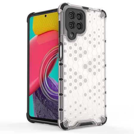 Honeycomb case armored cover with a gel frame for Samsung Galaxy M53 5G black