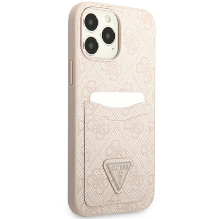 Case IPHONE 13 PRO Guess Hardcase 4G Triangle Logo Cardslot (GUHCP13LP4TPP) pink