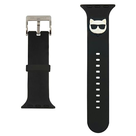 Karl Lagerfeld KLAWLSLCK Apple Watch Strap 42/44 / 45mm black / black strap Silicone Choupette Heads