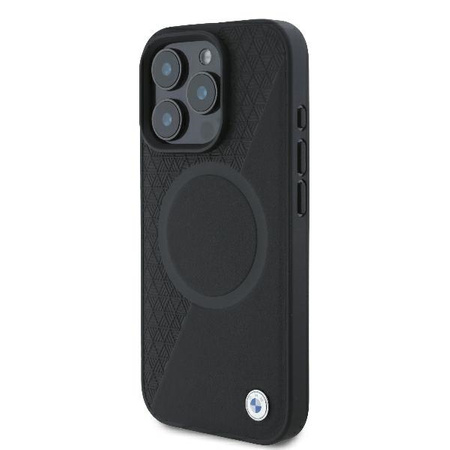 BMW BMHMP16L23RTPK iPhone 16 Pro 6.3" czarny/black hardcase Sign Leather Half Textured And Circle MagSafe