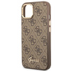 Original Case IPHONE 14 PLUS Guess Hard Case 4G Vintage Gold Logo (GUHCP14MHG4SHW) brown