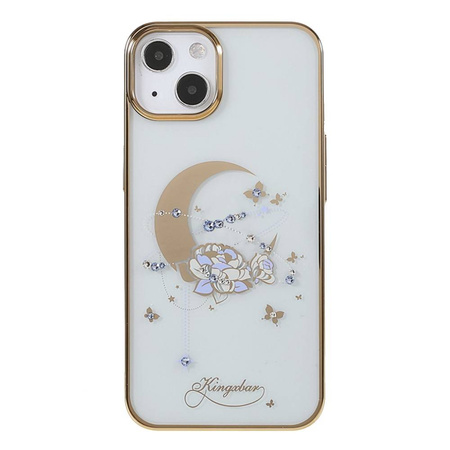 Etui IPHONE 13 PRO z Kryształkami Swarovskiego Kingxbar Moon Series Flower złote