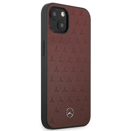 Mercedes MEHCP13MPSQRE iPhone 13 6,1" czerwony/red hardcase Leather Stars Pattern