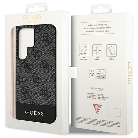 Oryginalne Etui GUESS Hardcase GUHCS24LG4GLGR do SAMSUNG S24 Ultra (4G Bottom Stripe / czarny)