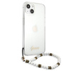 Guess nakładka do iPhone 13 Mini 5,4&quot; GUHCP13SKPSWH przeźroczysta hard case White Pearl