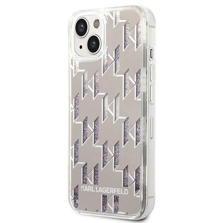 Karl Lagerfeld KLHCP14SLMNMS iPhone 14 6.1 &quot;hardcase silver / silver Liquid Glitter Monogram