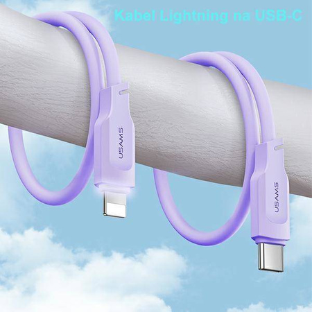 USAMS Kabel USB-C na Lightning PD Fast Charging 1,2m 20W Lithe Series purpurowy/purple SJ566USB03 (US-SJ566)