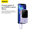 Baseus Qpow power bank 10000mAh built-in Lightning 20W Quick Charge cable SCP AFC FCP purple (PPQD020005)