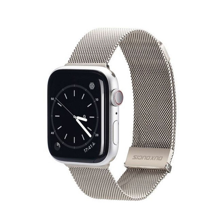 DUX DUCIS Milanese - pasek magnetyczny ze stali nierdzewnej do Apple Watch 38/40/41mm platynowy