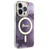 Guess GUHMP14LHTMRSU iPhone 14 Pro 6.1" purple/purple hardcase Golden Marble MagSafe