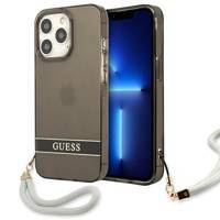 Guess GUHCP13LHTSGSK iPhone 13 Pro / 13 6,1 &quot;schwarz / schwarzes Hardcase Translucent Stap