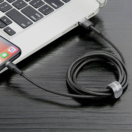 Baseus Cafule Cable - Kabel połączeniowy USB do Lightning, 2.4 A, 0.5 m (szary/czarny)