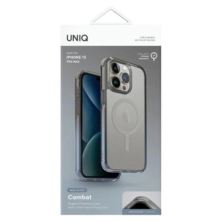 Uniq Combat Duo Magclick Charging case for iPhone 15 Pro Max - blue-gray