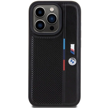 BMW Perforated Tricolor Line case for iPhone 15 Pro Max - black