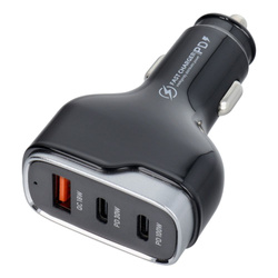 Ładowarka samochodowa USB QC 3.0 18W + 2x Typ C PD 100W+30W CC53-2C1A (Total 138W)