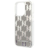 Original Case IPHONE 14 PRO Karl Lagerfeld Hardcase Liquid Glitter Monogram (KLHCP14LLMNMS) silver