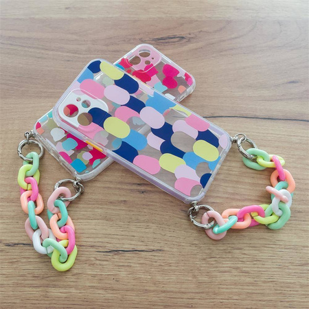 Color Chain Case żelowe elastyczne etui z łańcuchem łańcuszkiem zawieszką do Samsung Galaxy S20 FE 5G wielokolorowy (1)