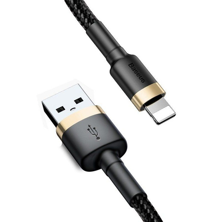 Baseus Cafule Cable - Kabel połączeniowy USB do Lightning, 2.4 A, 1 m (złoty/czarny)