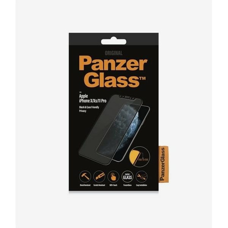 Gehärtetes Glas IPHONE X / XS / 11 PRO PanzerGlass E2E Super+ Case Friendly Privacy schwarz