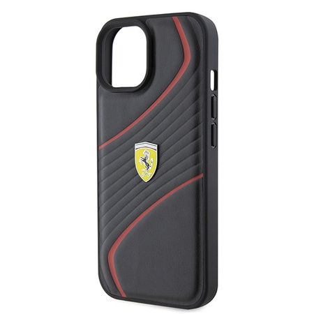 Ferrari FEHCP15SPTWK iPhone 15 6,1&quot; schwarz/schwarzes Hardcase Twist Metal Logo