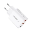 Wozinsky CWCUCW 30W USB-C / 2 x USB-A wall charger - white