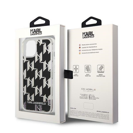 Karl Lagerfeld KLHCP14MLMNMK iPhone 14 Plus 6,7" hardcase czarny/black Liquid Glitter Monogram