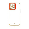 Fashion Case for iPhone 12 Gold Frame Gel Cover Red