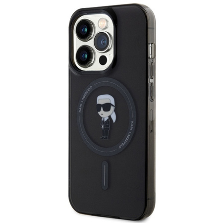 Karl Lagerfeld IML Ikonik MagSafe Hülle für iPhone 15 Pro – Schwarz