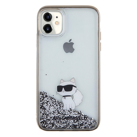 Karl Lagerfeld nakładka do iPhone 11 KLHCN61LKCNSK HC LIQ. GLITTER C transparentna