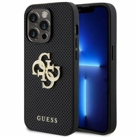 Etui Guess Perforated 4G Glitter na iPhone 15 Pro Max - czarne