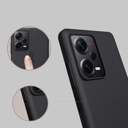 Nillkin Super Frosted Shield Hülle für Xiaomi Redmi Note 12 Pro+ Hülle + Telefonständer schwarz